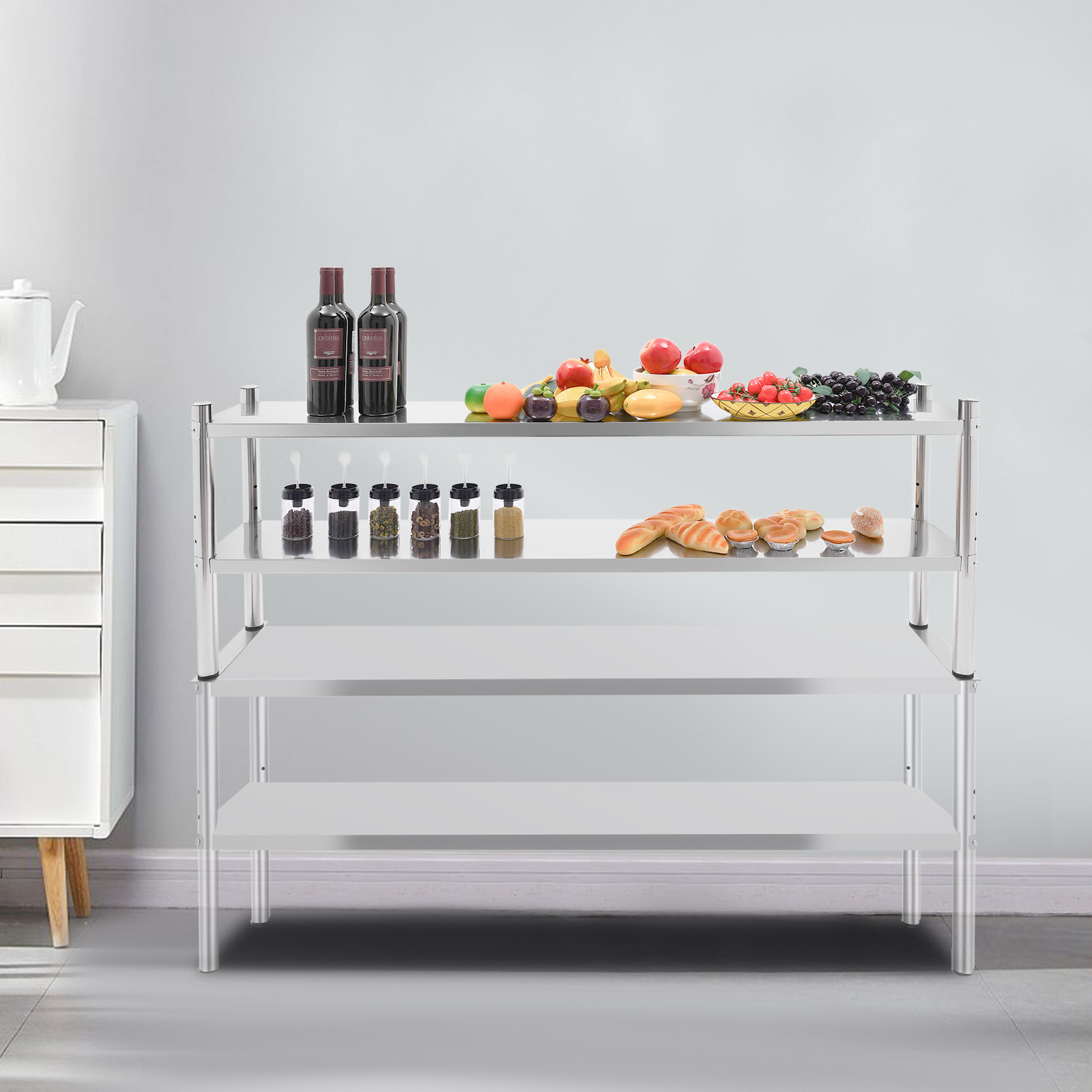 2 Tier Stainless Steel Shelvin - Commercial Kitchen Table recensie en prijs